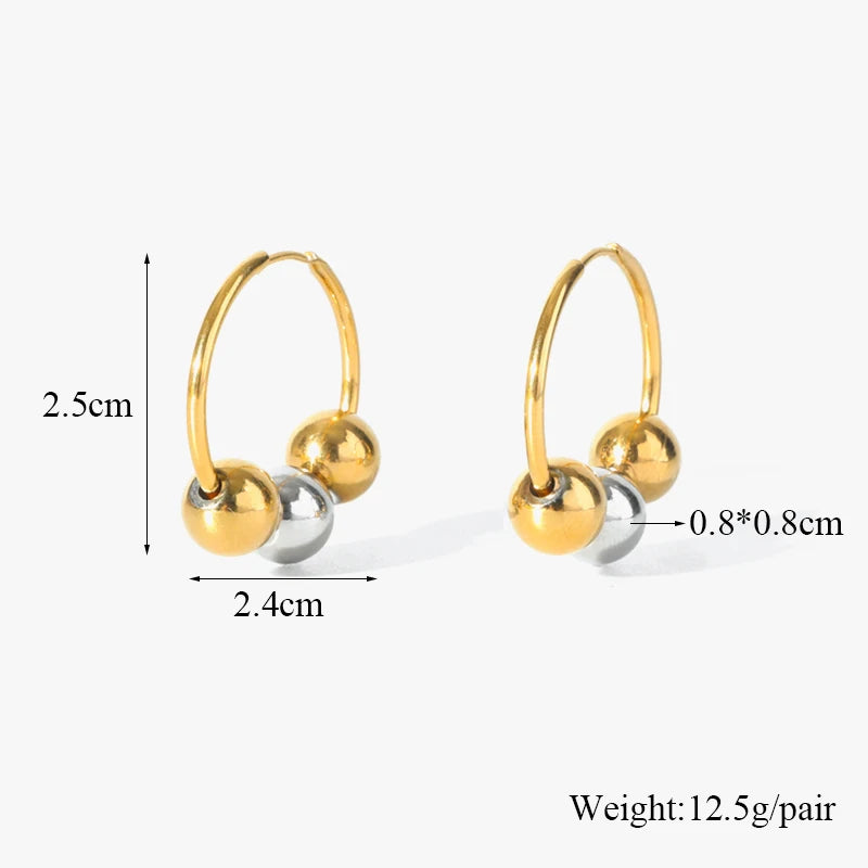 EILIECK 316L acier inoxydable 18K plaqué or perle pendentif collier boucles d'oreilles ensemble de bijoux pour les femmes étanche bijoux de mode L’AURA