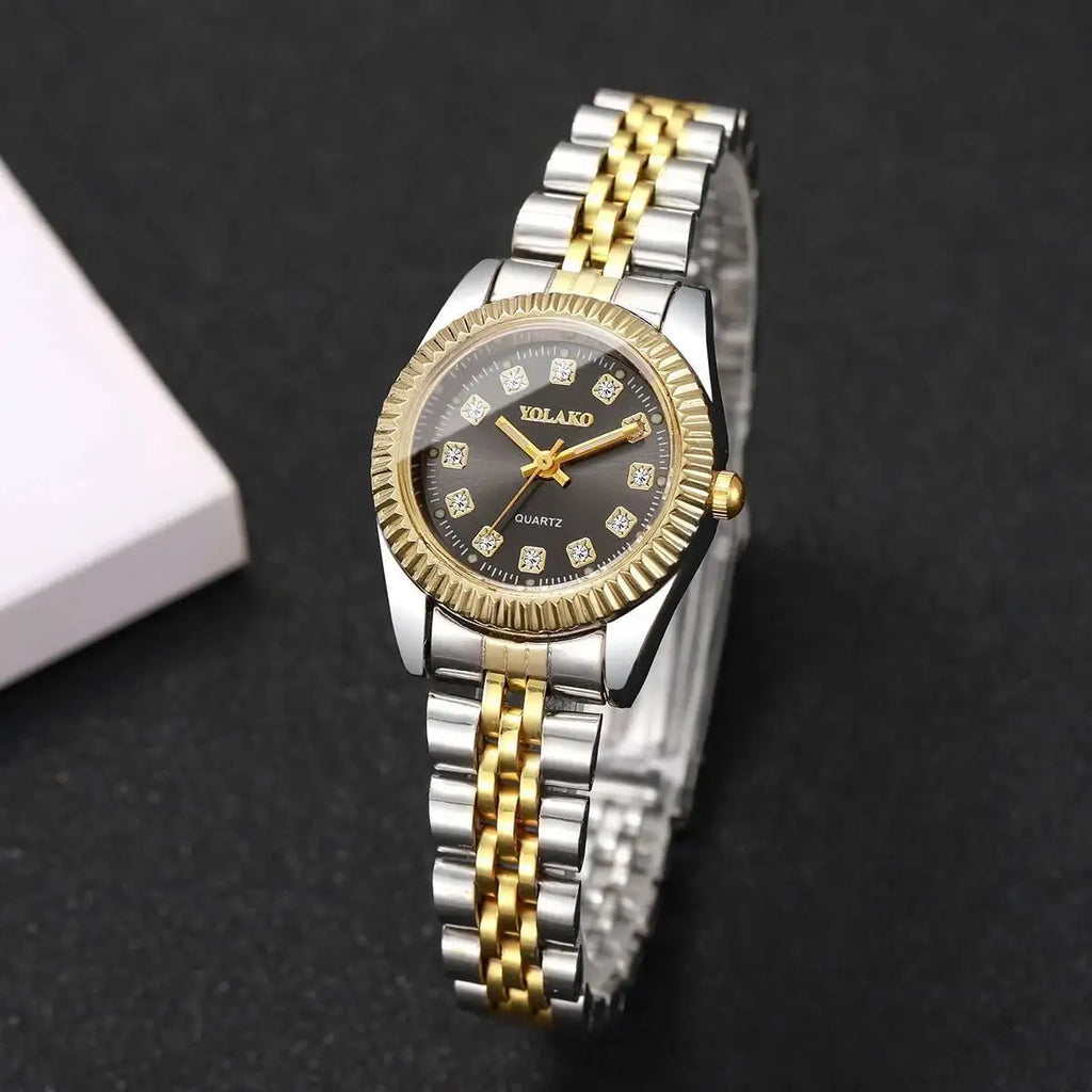 Montres de luxe en strass pour femmes, bracelet en acier inoxydable, montre-bracelet à Quartz, cadeau Relogio Feminino (sans boîte)