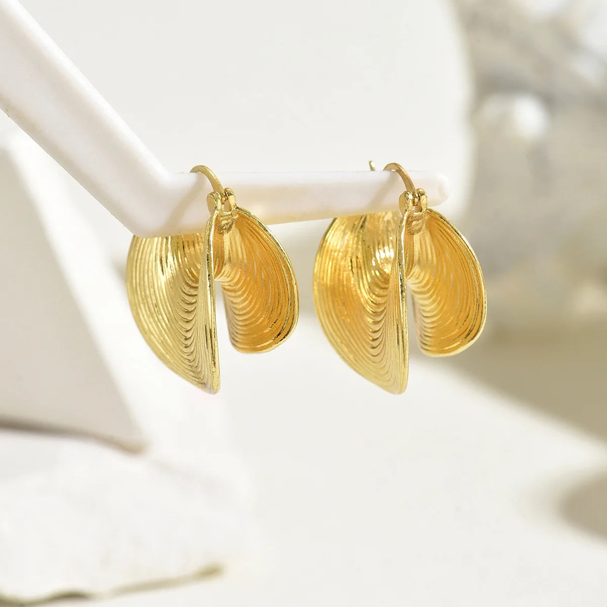 Boucles Éventail Doré Géométrique