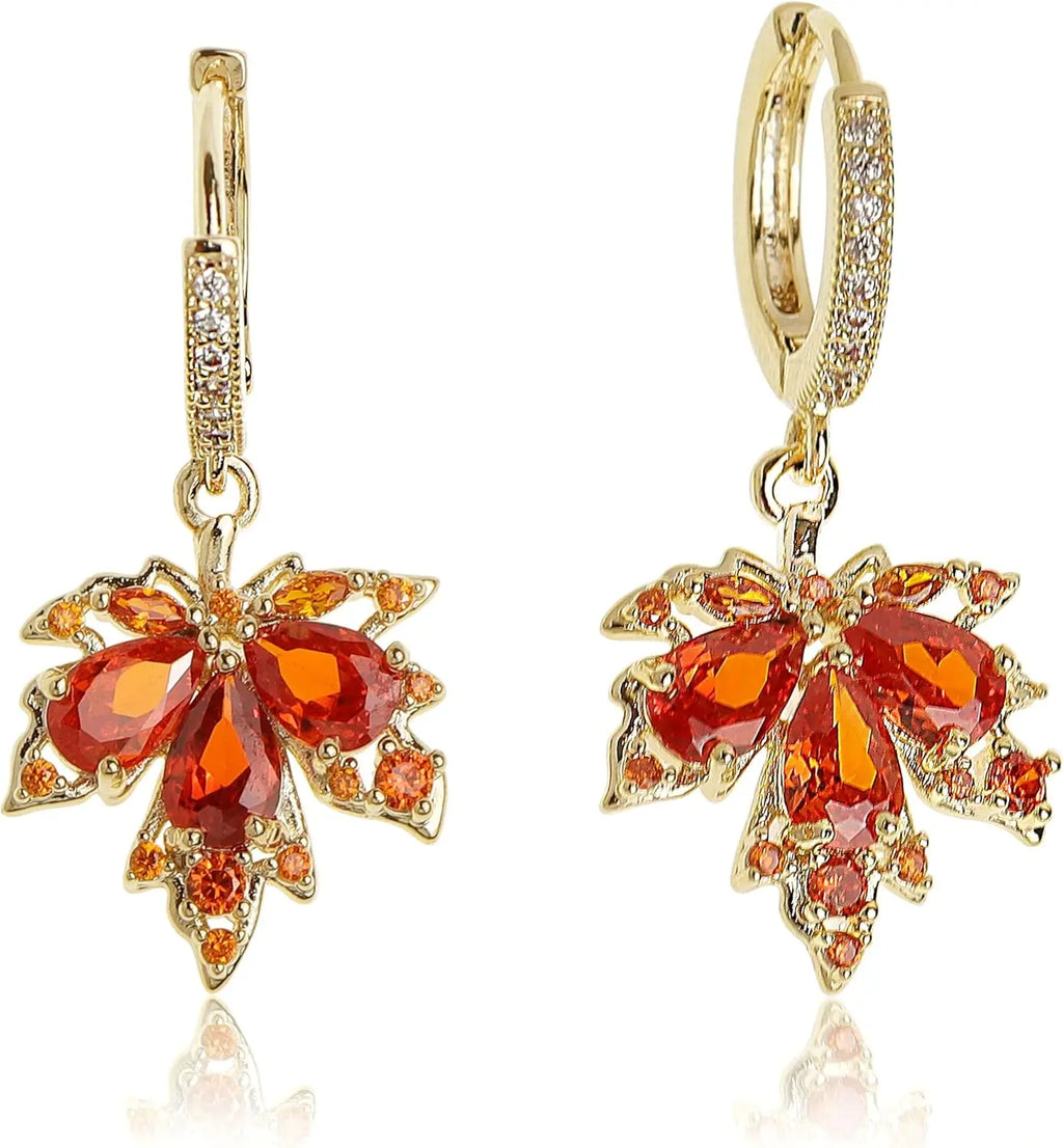 Boucles d'oreilles pendantes en strass CZ pour femmes, petites boucles d'oreilles pendantes en feuille d'or, pour bal de mariage, bijoux à la mode, cadeau