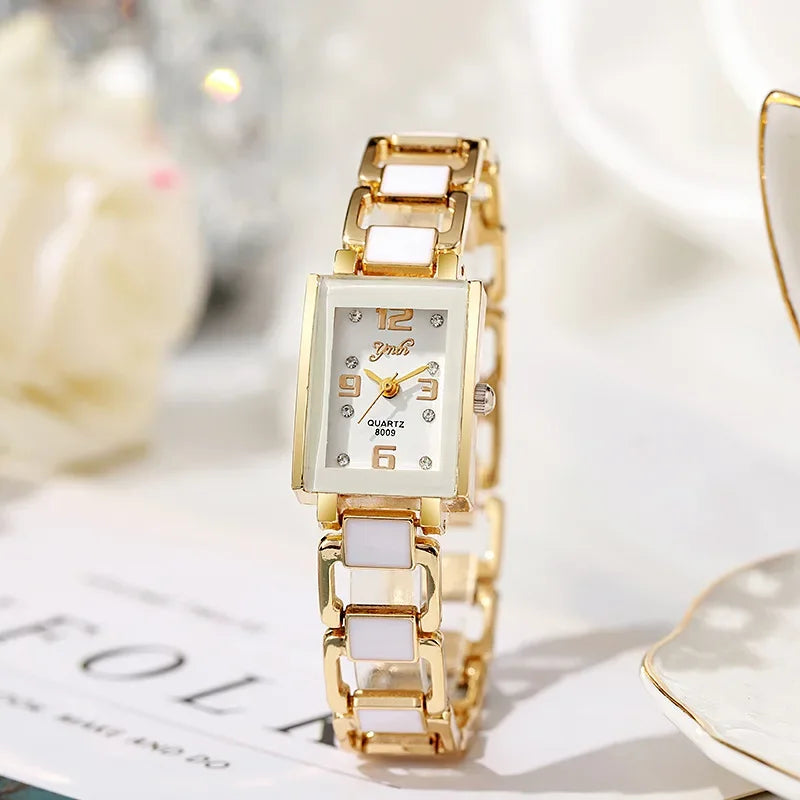 Montre de mode pour femme, version luxe, cadeau, montre-bracelet à quartz, montre décontractée pour femme avec bracelet en céramique et strass, vente chaude L’AURA