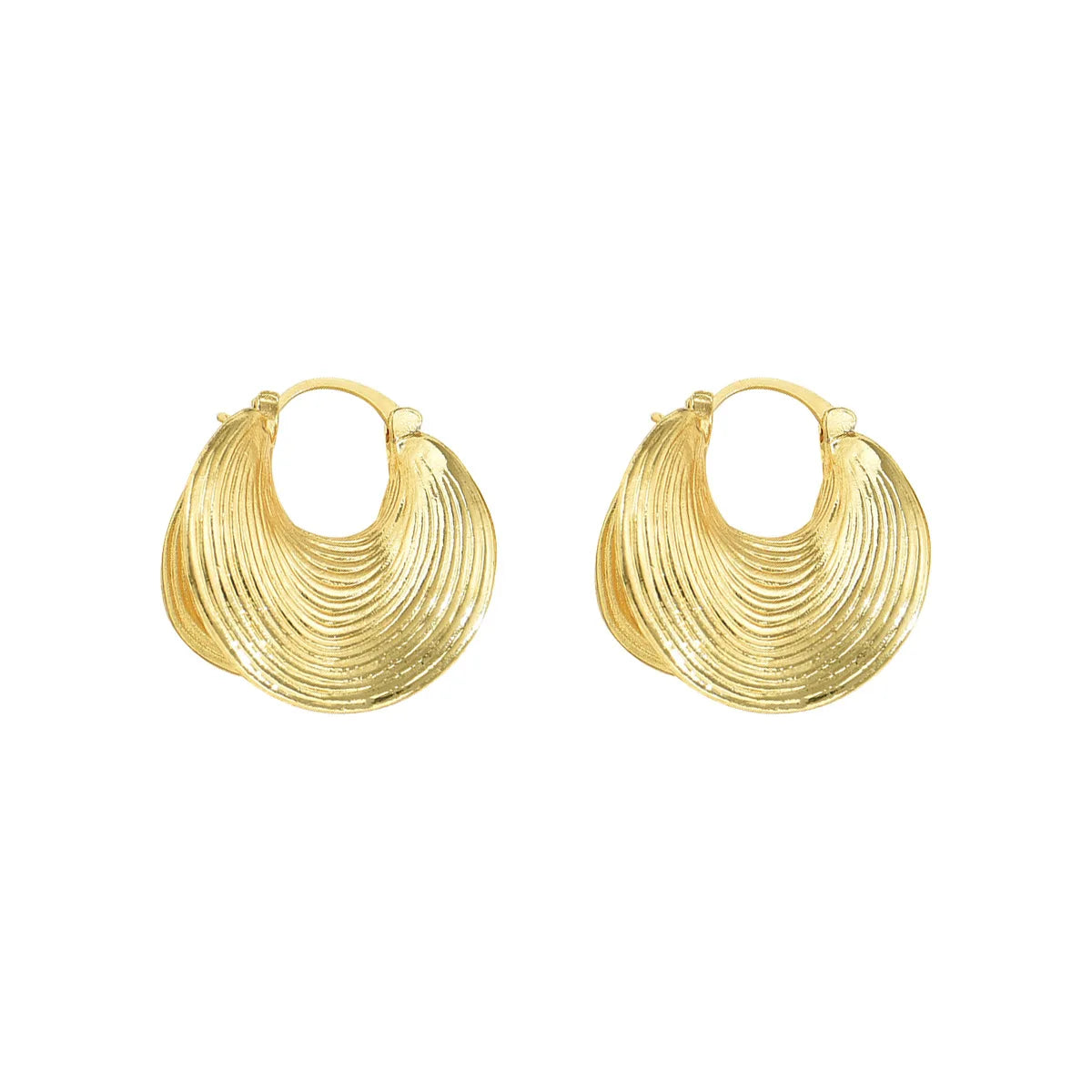 Boucles Éventail Doré Géométrique
