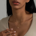 Nouveau collier croix plaqué or 18 carats pour femme, délicat, collier ras du cou, mode, quotidien, bureau, travail, polyvalent, élégant, bijou, cadeau