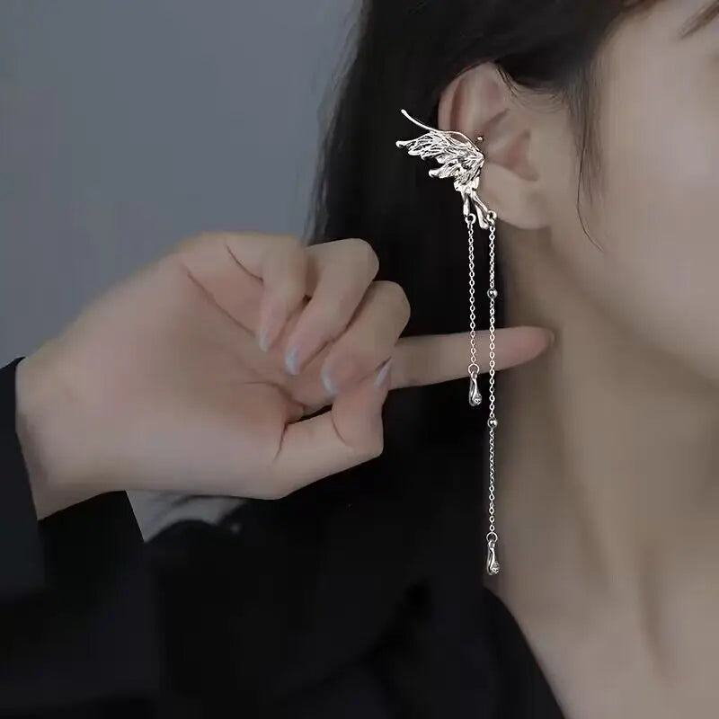 Boucles d'oreilles longues à pampilles en biscuits exagérées pour filles, boucles d'oreilles pendantes ChimFlower, personnalisées, bijoux de fête uniques L’AURA