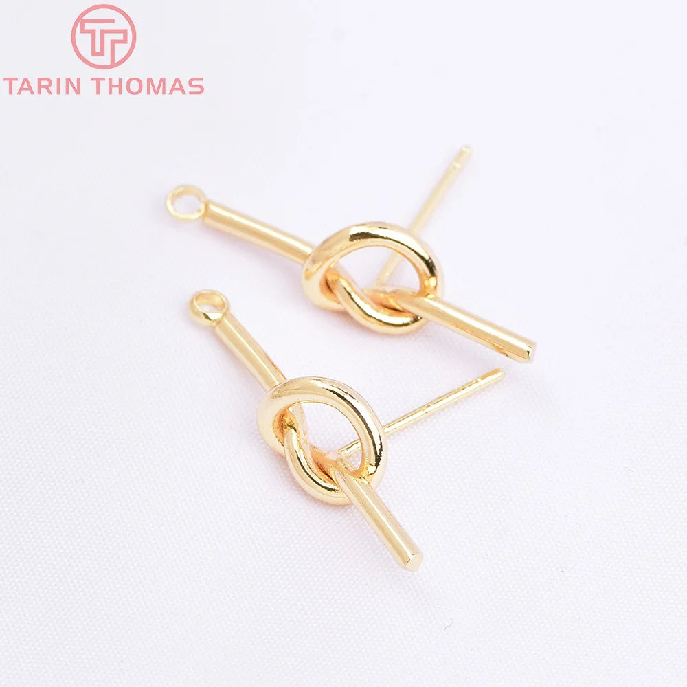 (3781)4 pièces 27MM 35MM 24K couleur or plaqué laiton longue ligne avec noeud boucles d'oreilles haute qualité bijoux à bricoler soi-même faisant des résultats L’AURA