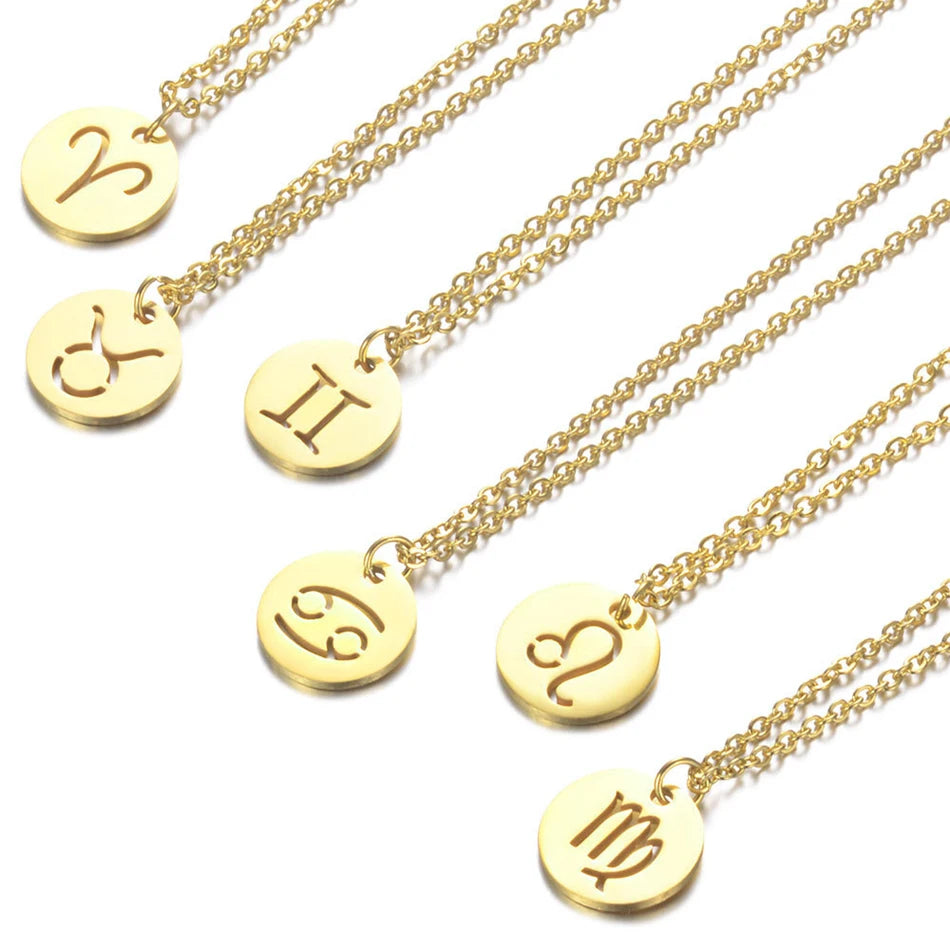 Collier Pendentif Zodiaque Doré E-Manco Pour Femme