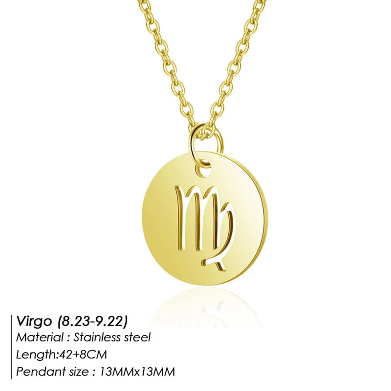 Collier Pendentif Zodiaque Doré E-Manco Pour Femme