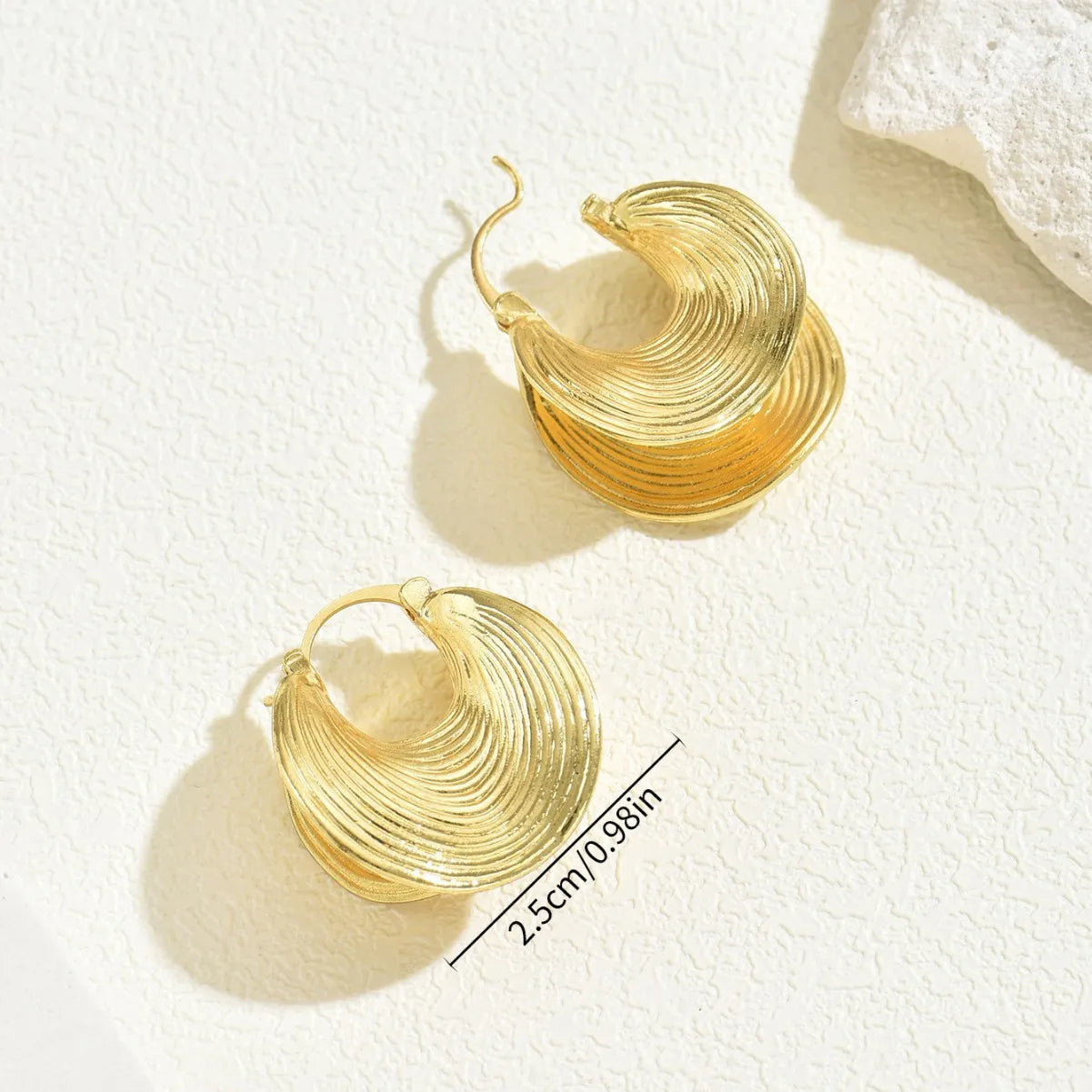 Boucles Éventail Doré Géométrique