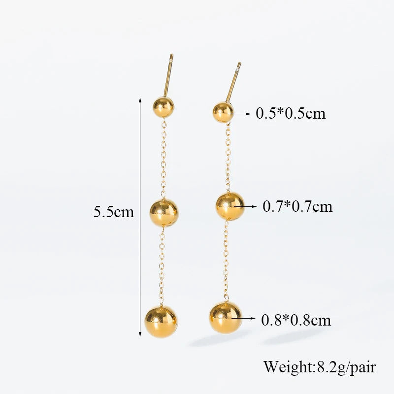 EILIECK 316L acier inoxydable 18K plaqué or perle pendentif collier boucles d'oreilles ensemble de bijoux pour les femmes étanche bijoux de mode L’AURA