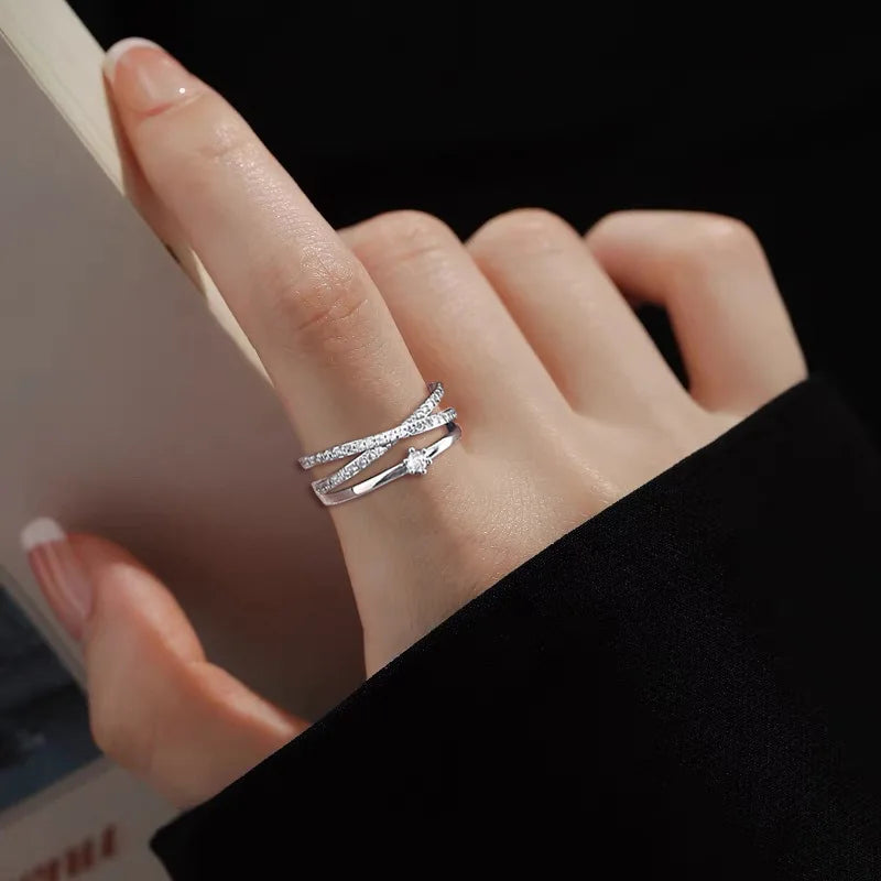 Bagues de fiançailles réglables en argent Sterling 925 pour femmes, bijoux élégants, accessoires pour dames, cadeaux L’AURA