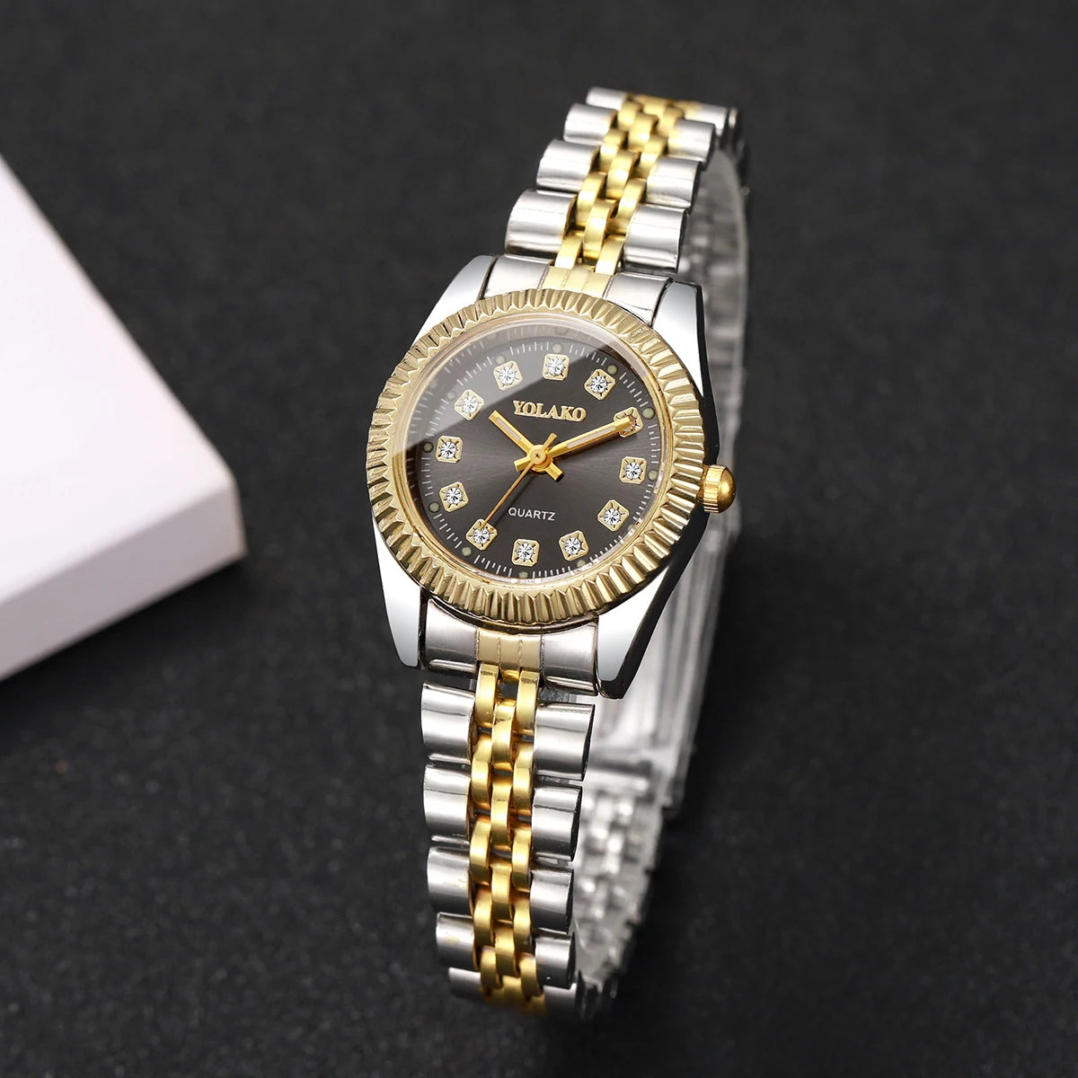 Luxury Rhinestone Watches for Women, Stainless Steel Bracelet Quartz Wristwatch, Relogio Feminino Gift (without box)