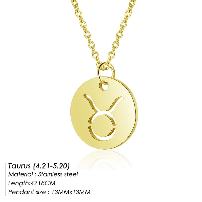 Collier Pendentif Zodiaque Doré E-Manco Pour Femme