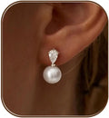 Boucles d'oreilles pendantes en perles dorées pour femme, plaqué or 14 carats, élégantes et simples, idéales pour mariage ou cérémonie, pour mariée tendance L’AURA