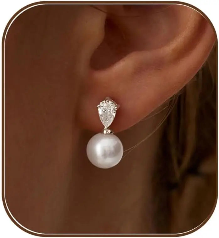 Boucles d'oreilles pendantes en perles dorées pour femme, plaqué or 14 carats, élégantes et simples, idéales pour mariage ou cérémonie, pour mariée tendance L’AURA