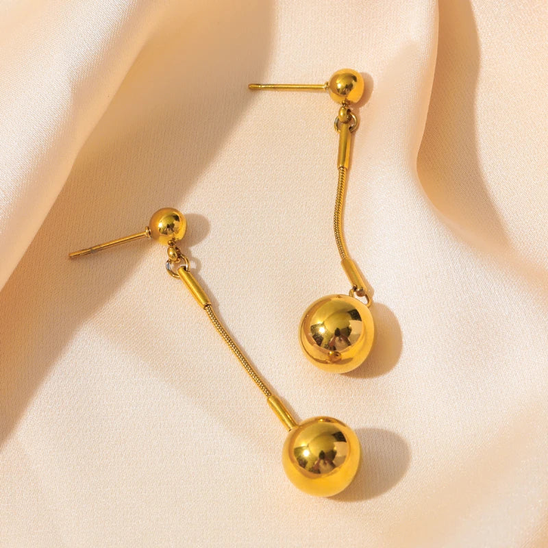 EILIECK 316L acier inoxydable 18K plaqué or perle pendentif collier boucles d'oreilles ensemble de bijoux pour les femmes étanche bijoux de mode L’AURA