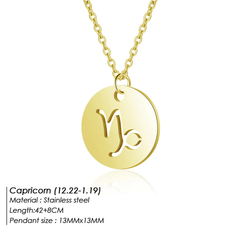 Collier Pendentif Zodiaque Doré E-Manco Pour Femme