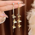 Boucles d'oreilles longues à pampilles en biscuits exagérées pour filles, boucles d'oreilles pendantes ChimFlower, personnalisées, bijoux de fête uniques L’AURA