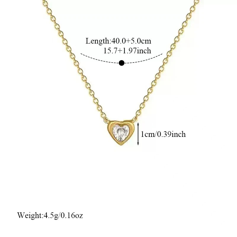 GANEMLY 316L acier inoxydable larme carré strass pendentif collier à la mode Simple cou chaîne étanche bijoux pour les femmes L’AURA