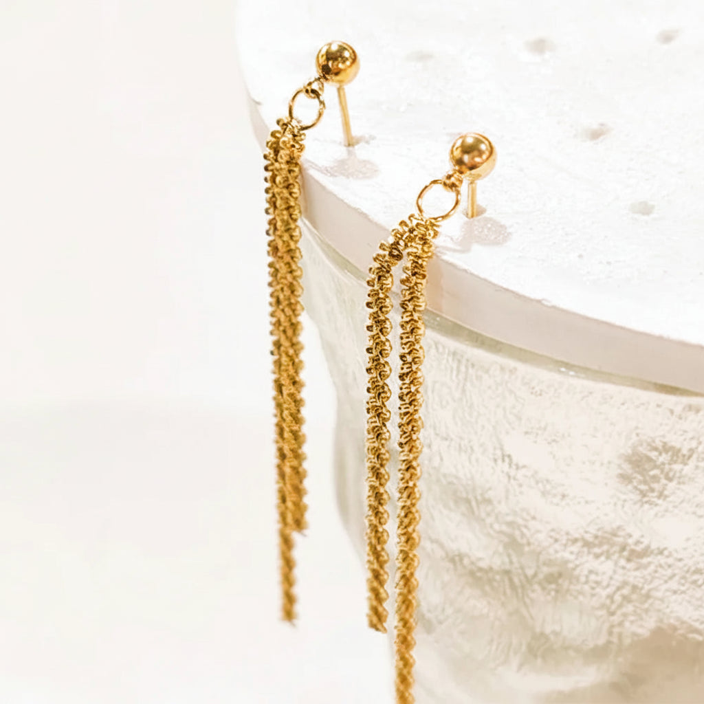 EManco – boucles d'oreilles tendance en acier inoxydable pour femmes, chaîne de calfleur, aucun perçage requis, manchettes d'oreille, bijoux L’AURA