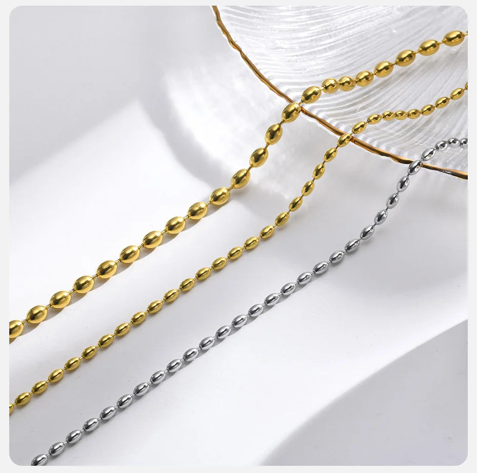 Vnox-Collier de la présidence pour femmes, collier en acier inoxydable, 18K Sweatshirts Gold Document, bijoux cadeaux pour filles, collier IkBeads JOChoker, ChimRugby L’AURA
