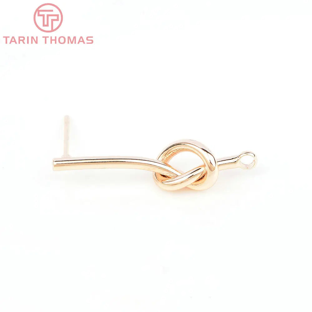 (3781)4 pièces 27MM 35MM 24K couleur or plaqué laiton longue ligne avec noeud boucles d'oreilles haute qualité bijoux à bricoler soi-même faisant des résultats L’AURA