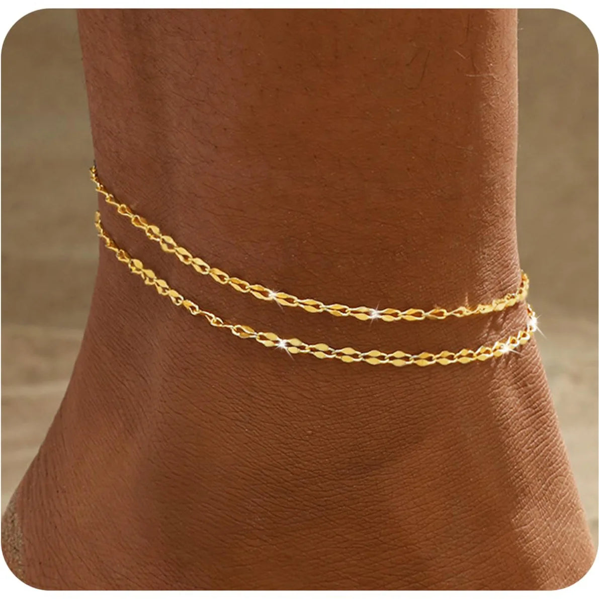 Bracelets de Cheville Dorés pour Femme - Ensemble Bijoux Cadeau