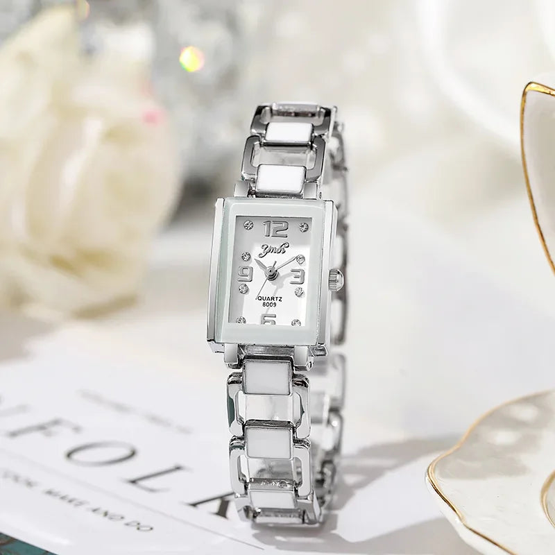 Montre de mode pour femme, version luxe, cadeau, montre-bracelet à quartz, montre décontractée pour femme avec bracelet en céramique et strass, vente chaude L’AURA