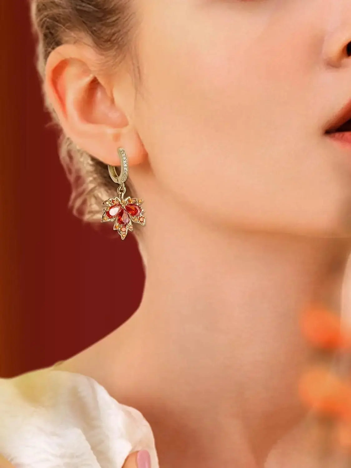 Boucles d'oreilles pendantes en strass CZ pour femmes, petites boucles d'oreilles pendantes en feuille d'or, pour bal de mariage, bijoux à la mode, cadeau