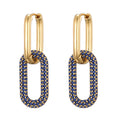 LOVBEAFAS marque couleur or géométrique ovale Rectangle boucles d'oreilles pour femmes Zircon bijoux de mariage élégant femme boucles d'oreilles pendantes L’AURA