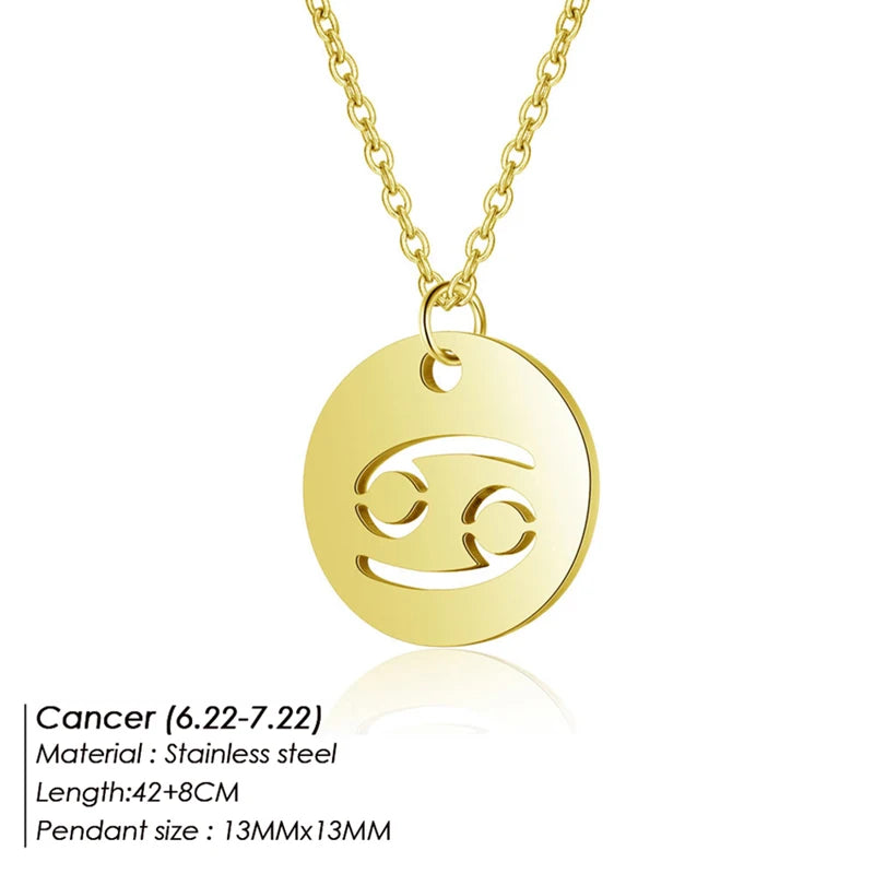Collier Pendentif Zodiaque Doré E-Manco Pour Femme