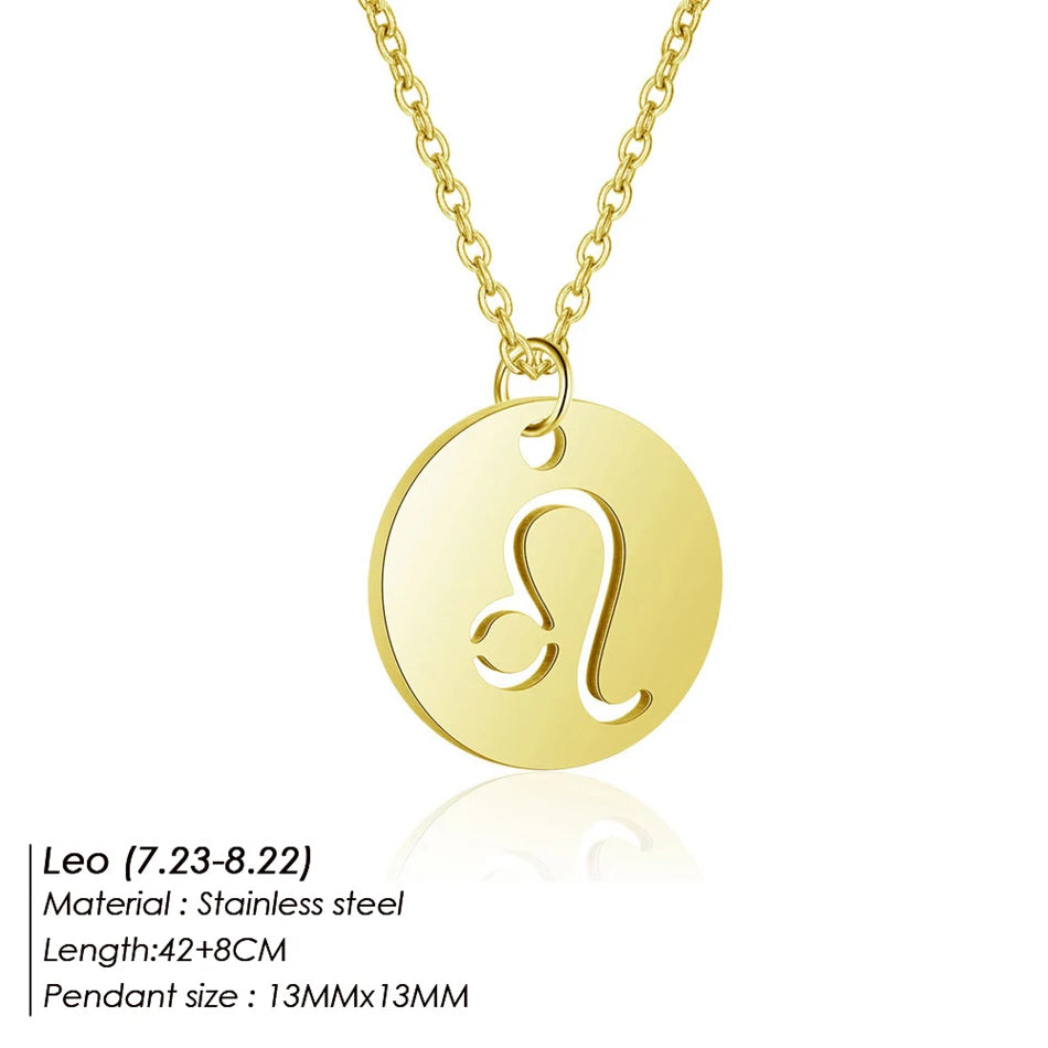 Collier Pendentif Zodiaque Doré E-Manco Pour Femme