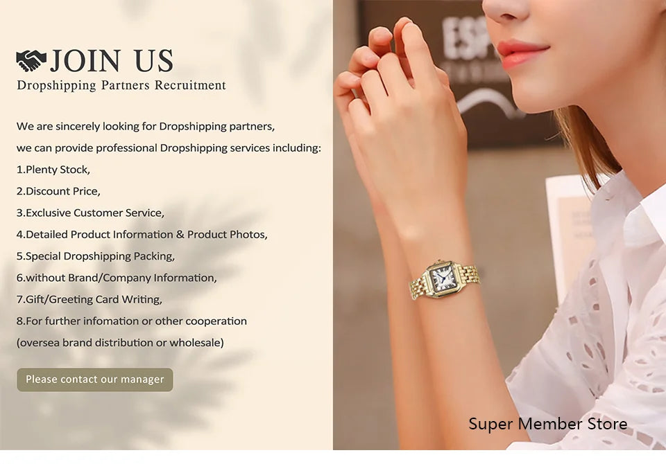 Montre de luxe pour femmes, carrée en or, Simple, à Quartz, mode, en acier inoxydable, horloge d'affaires, robe, cadeau