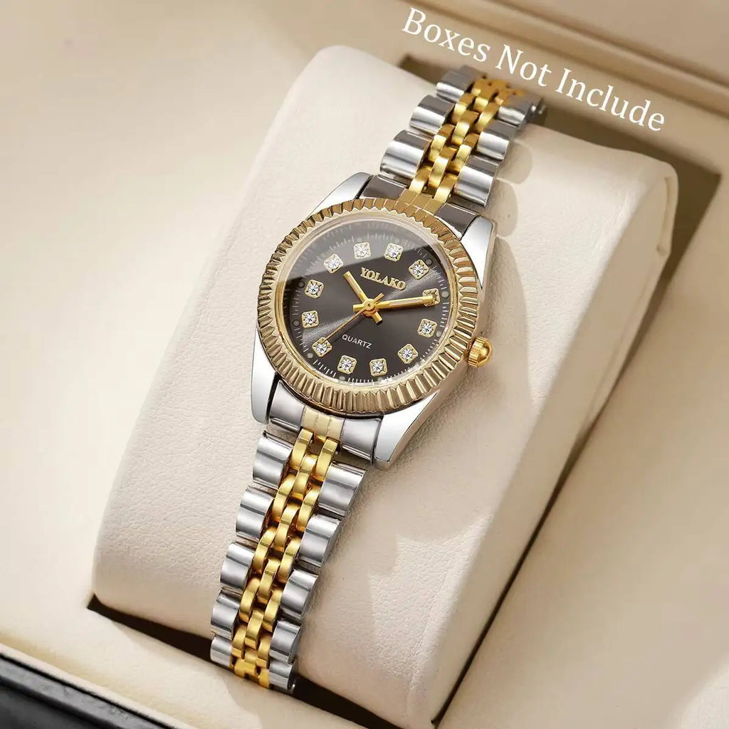 Montres de luxe en strass pour femmes, bracelet en acier inoxydable, montre-bracelet à Quartz, cadeau Relogio Feminino (sans boîte)